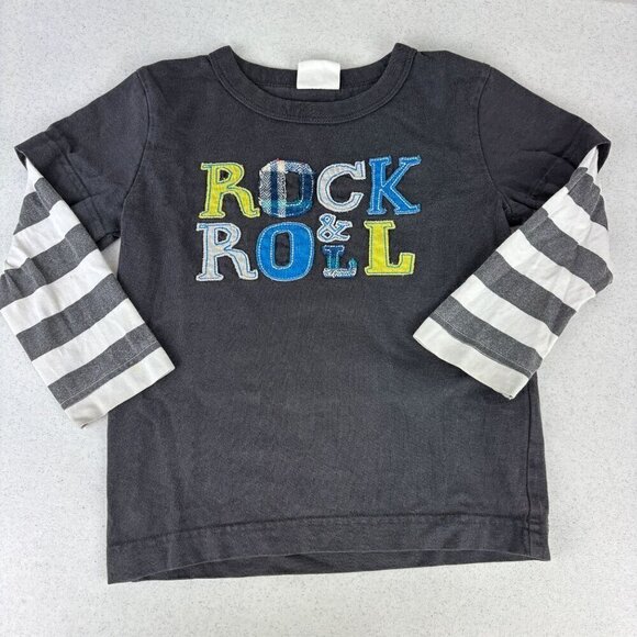 Mini Boden Rock and Roll Applique Layered Long Sleeve Tee 2-3Y - Picture 1 of 6